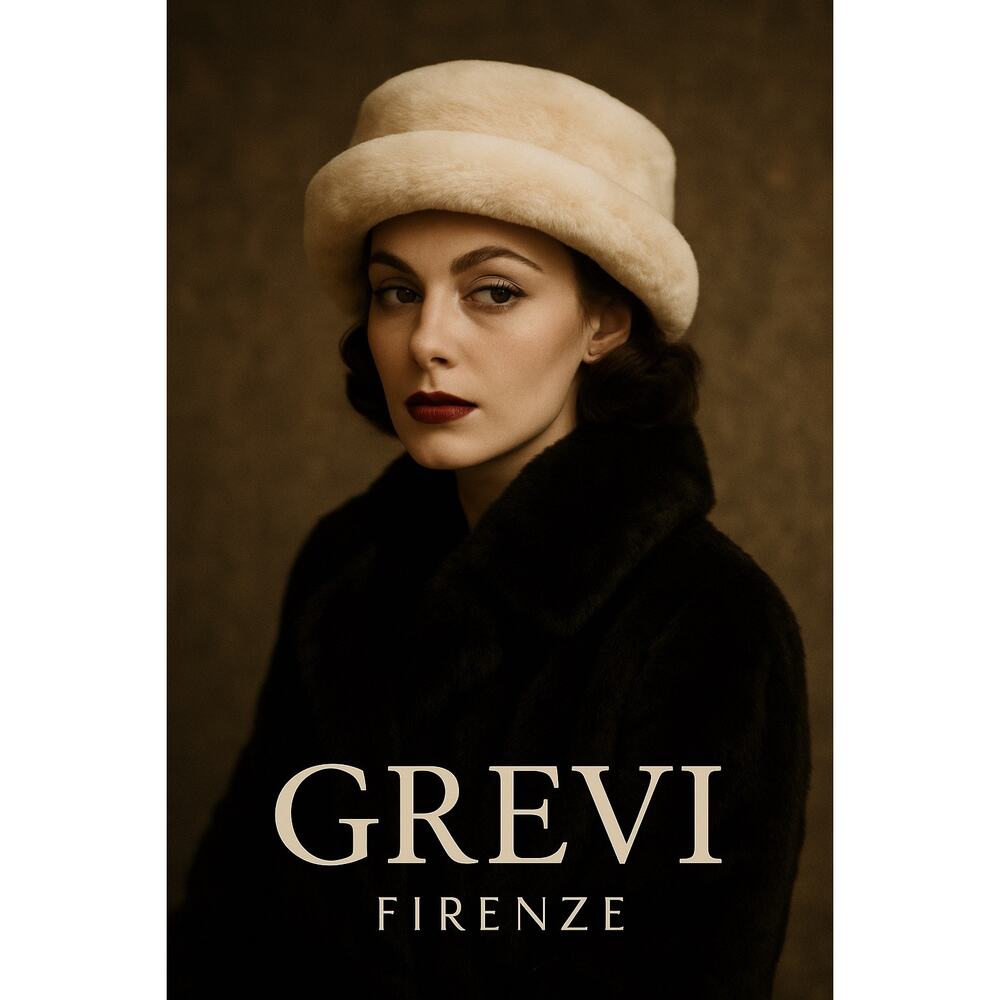 Vintage Grevi Firenze Ivory Faux Fur Hat
